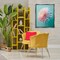 Stupell Industries Detailed Dahlia on Blue Framed Floater Canvas Wall Art Design by Incado